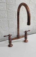 Moroccan Copper Bridge Faucet Kitchen Faucets kitchen faucet for kitchen sinks, prep sinks, bridge faucet layouts, and farmhouse kitchens - view 2