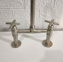 Solid Brass Bridge Faucet Nickel Matte Finish kitchen faucet for kitchen sinks, prep sinks, bridge faucet layouts, and farmhouse kitchens - view 5