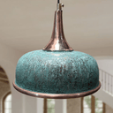Handcrafted green patina copper dome ceiling pendant farmhouse style – Brass For Homes