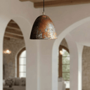 Oxidized Copper Dome Pendant – Rustic Ceiling Light for Warm Kitchen Spaces - Brass For Homes - 