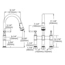 Unlacquered brass bridge faucet pull-down spray – installed in kitchen