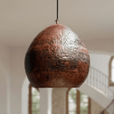 Hand-hammered solid copper dome pendant for kitchen islands — unlacquered finish — Brass For Homes