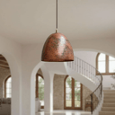 Hammered Rustic Copper Pendant – Dome Ceiling Light for Farmhouse Kitchens Pendant Lighting detail view 5