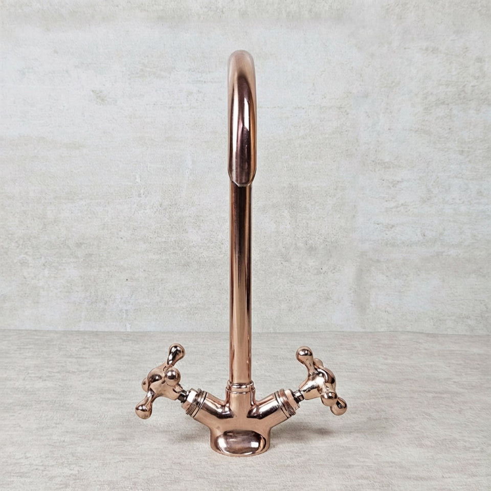Solid Brass Copper Gooseneck Vessel Sink Bathroom Faucet Bathroom Faucets product photo