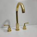 Solid Brass Three Holes Faucet with Lever Handle kitchen faucet for kitchen sinks, prep sinks, bridge faucet layouts, and farmhouse kitchens - view 1