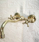 Unlacquered Brass Curved Wall Mounted faucet Shower Systems detail view 2