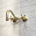 Unlacquered Brass Curved Wall Mounted faucet Shower Systems detail view 3