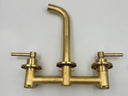 Unlacquered Brass Bathroom Faucet wall mount faucet for wall-mounted sink layouts, bathrooms, kitchens, and compact wash spaces - view 4