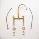 Brass bridge faucet with pull-down sprayer – sprayer head detail
