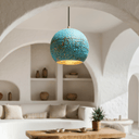 Turquoise Patina Brass Pendant – Dome Ceiling Light for Rustic Interiors Pendant Lighting detail view 5