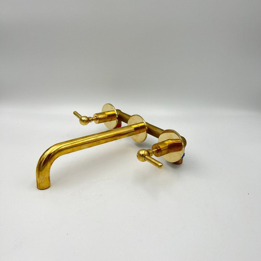 Brass Wall Mounted Faucet wall mount faucet for wall-mounted sink layouts, bathrooms, kitchens, and compact wash spaces - view 1