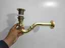 Unlacquered Brass P-Trap Bathroom Hardware home decor accent for entryways, bathrooms, kitchens, shelves, and warm artisan interiors - view 2