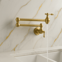 Unlacquered Brass Pot Filler – Solid Brass Wall Mount Faucet home decor accent for entryways, bathrooms, kitchens, shelves, and warm artisan interiors - view 4