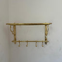 Unlacquered Brass Towel Rack With hooks Bathroom Hardware detail view 2