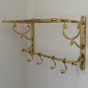 Unlacquered Brass Towel Rack With hooks home decor accent for entryways, bathrooms, kitchens, shelves, and warm artisan interiors - view 3