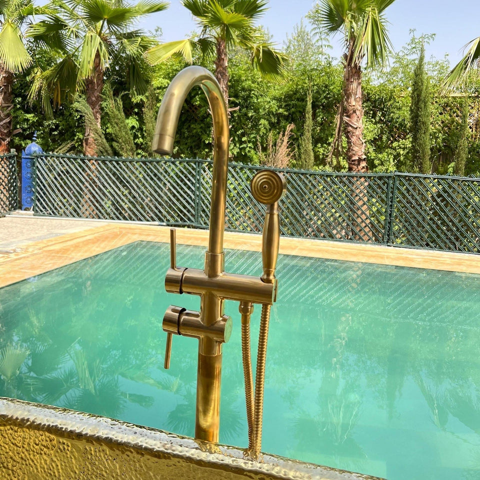 Unlacquered Brass Tub Filler Shower Systems product photo