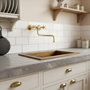 Unlacquered Brass Wall Mount Kitchen Faucet Kitchen Faucets detail view 2