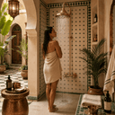 Unlacquered Copper Outdoor Shower with Handmade Copper Showerhead Shower Systems detail view 4