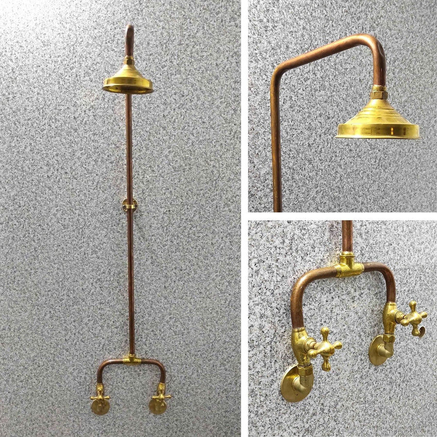 Unlacquered Solid Copper Shower home decor accent for entryways, bathrooms, kitchens, shelves, and warm artisan interiors - view 1