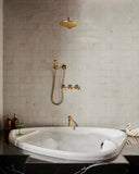 Unlacquered Brass Shower Set — Faucet, Handheld & Rainfall Head home decor accent for entryways, bathrooms, kitchens, shelves, and warm artisan interiors - view 2
