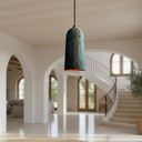 Verdigris Copper Cylinder Pendant – Long Patina Ceiling Light for Kitchens Pendant Lighting detail view 4